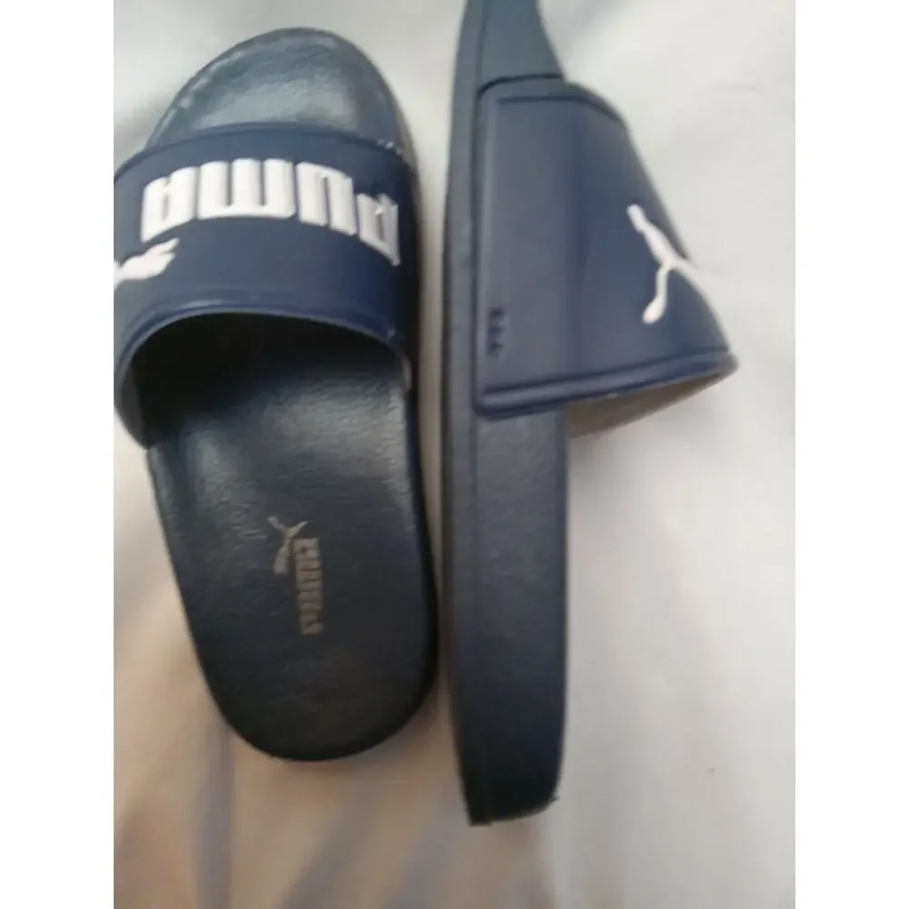 PUMA COOL CAT 2.0 V SPORT Boy's Size 12.5 NAVY SLIP ON SLIDES SANDALS